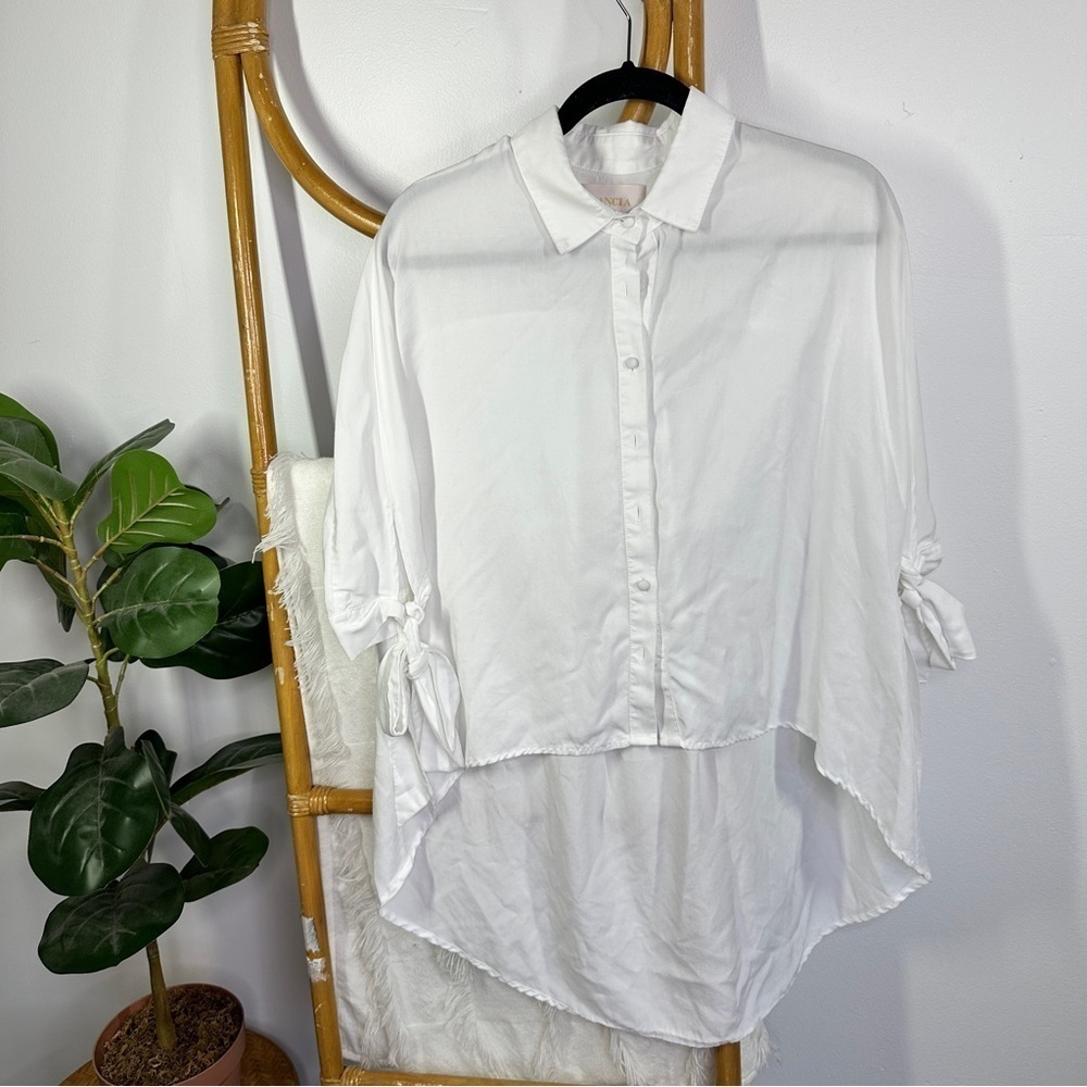 Anthropologie Sancia White Button Down Blouse sz XS